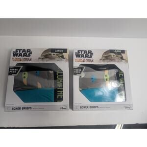 2 Star Wars The Mandalorian Men's Boxer Briefs 3-Pack Size Large Grogu Baby Yoda